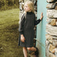 BAMBOO BLACK DENIM SMOCKED NECK DRESS
