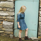 BAMBOO BLUE DENIM EMBROIDERED LOGO WAISTED DRESS