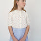 COCO BLANC IVORY GAUZE CHERRY PRINT BLOUSE [FINAL SALE]