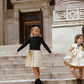 COCO BLANC GOLD JACQUARD PLEATED SKIRT