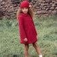 MINI NOD RED WOOL BUTTON COLLAR COAT