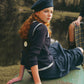 VALENTINA NAVY CABLE KNIT FLOWER VEST