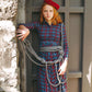 VALENTINA NAVY/BURGUNDY PLAID SET