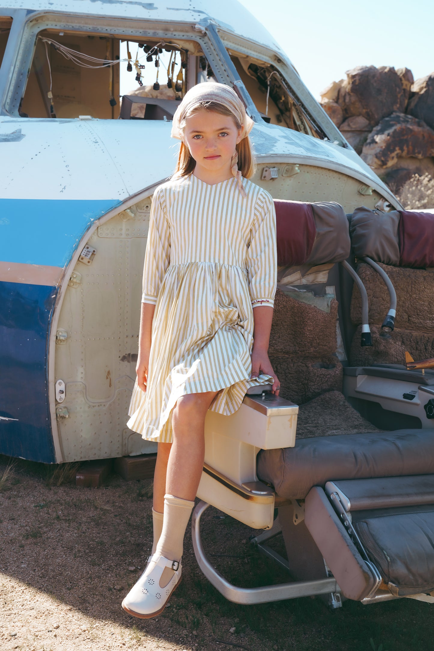 COCO BLANC YELLOW STRIPE WAIST DRESS