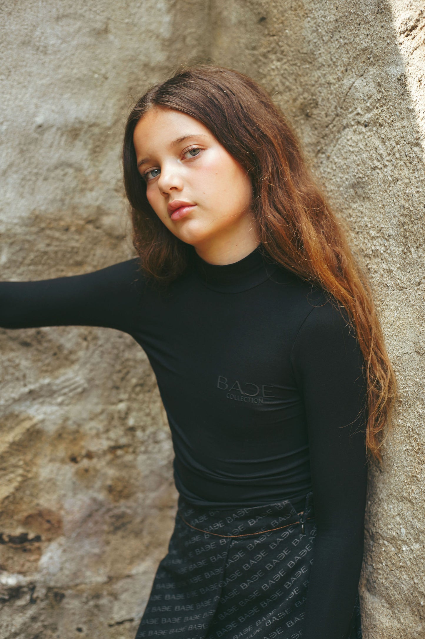 BACE COLLECTION BLACK TONAL PRINTED SWEATSHIRT SET
