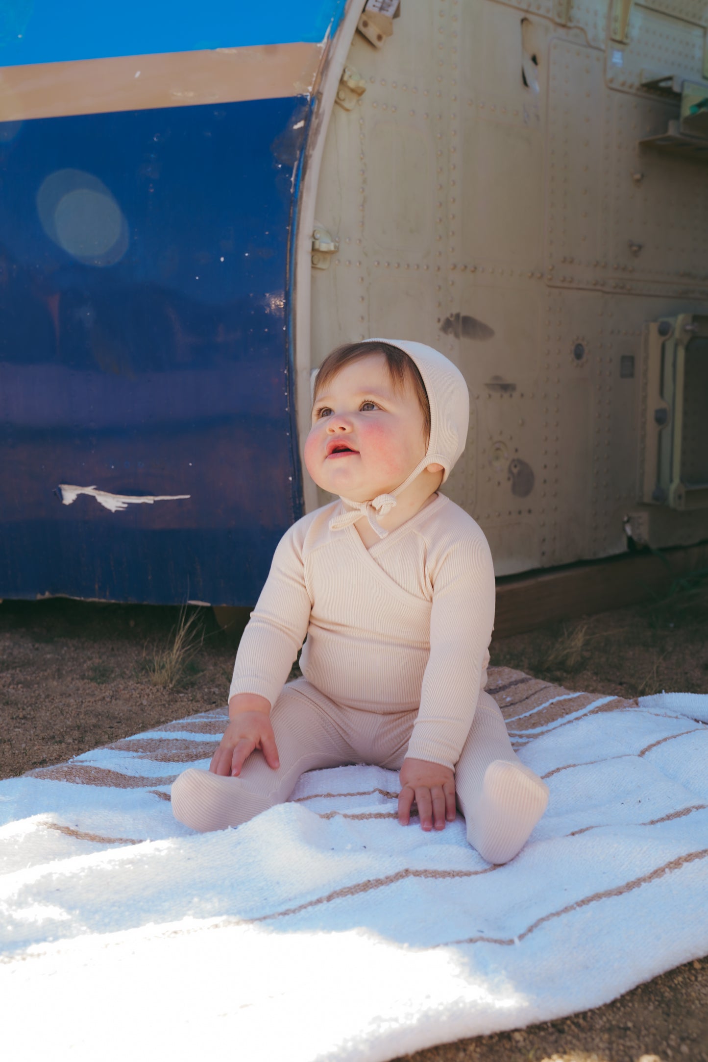 COCO BLANC PALE PINK RIBBED SET