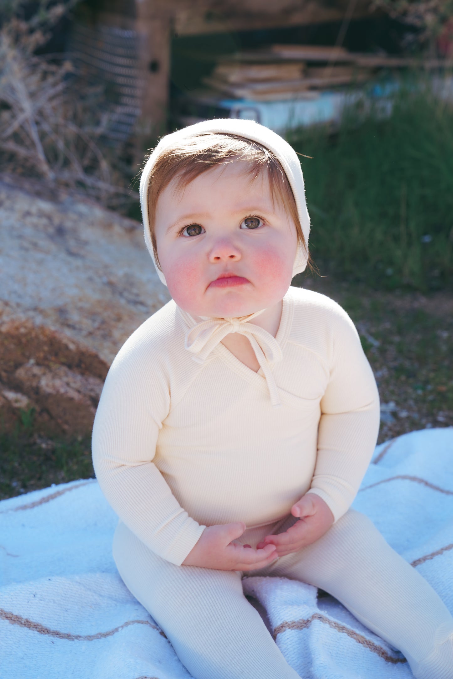 COCO BLANC CREAM RIBBED SET