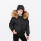 DENALI BLACK FUR TRIM PUFFER COAT