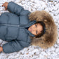 DENALI  OCEAN BLUE FUR TRIM PUFFER COAT