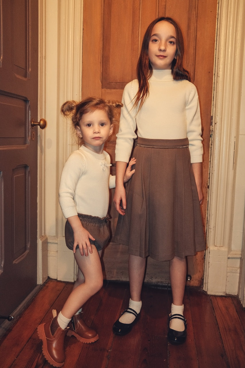NUMU CREAM KNIT MOCKNECK SWEATER