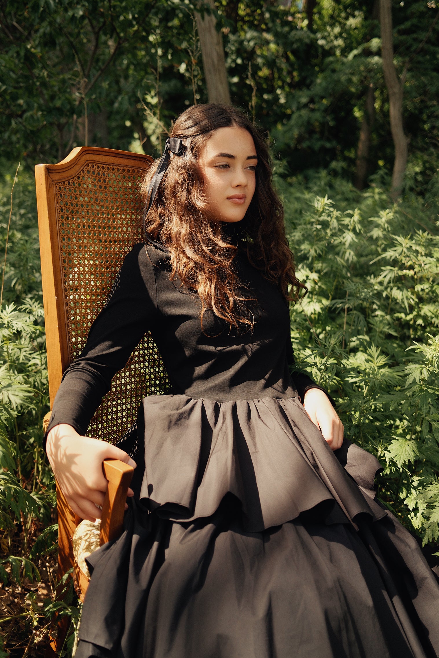 VALENTINA BLACK TIERED MOCKNECK MAXI DRESS – Luibelle