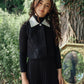 VALENTINA BLACK TWEED COLLAR VEST DRESS
