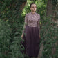 VALENTINA PURPLE GATHERED TOGGLE MAXI SKIRT