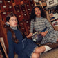 BACE COLLECTION NAVY CHECKED HALF ZIP PLEAT DRESS