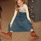 BACE COLLECTION LIGHT BLUE DENIM PLEAT BUTTON MAXI SKIRT