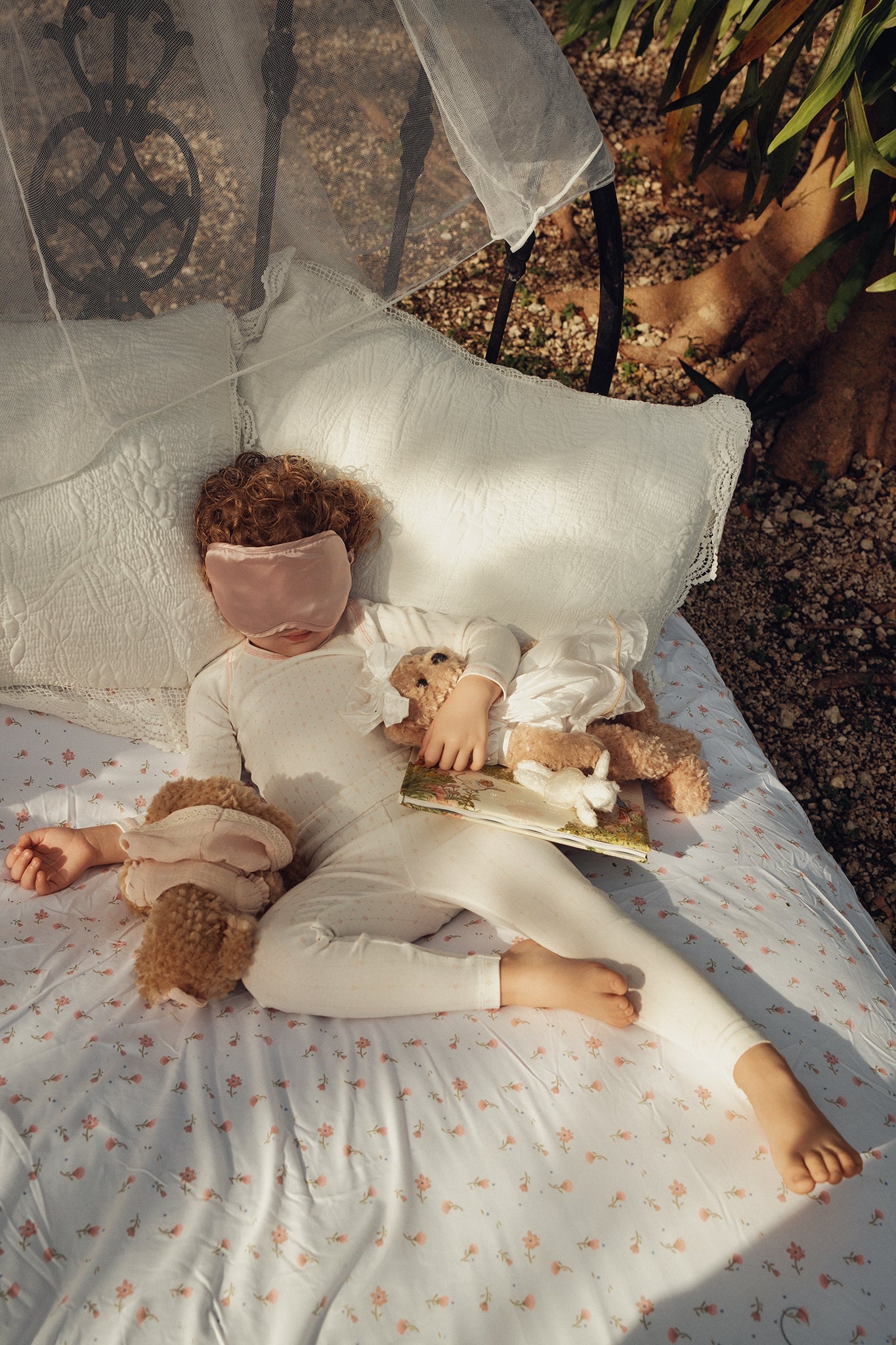 LAMOUR LOU PINK STRIPE FLORAL PAJAMA SET