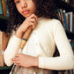 BACE COLLECTION CREAM TEXTURED BUTTON DOWN CARDIGAN