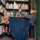 BACE COLLECTION BLUE DENIM PLEAT BUTTON MAXI SKIRT