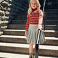 COTTIER RUBY/GREY TRIM STRIPED KNIT POLO SHIRT
