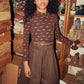 BACE COLLECTION BROWN HORSE PRINT TURTLENECK