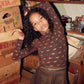 BACE COLLECTION BROWN HORSE PRINT TURTLENECK