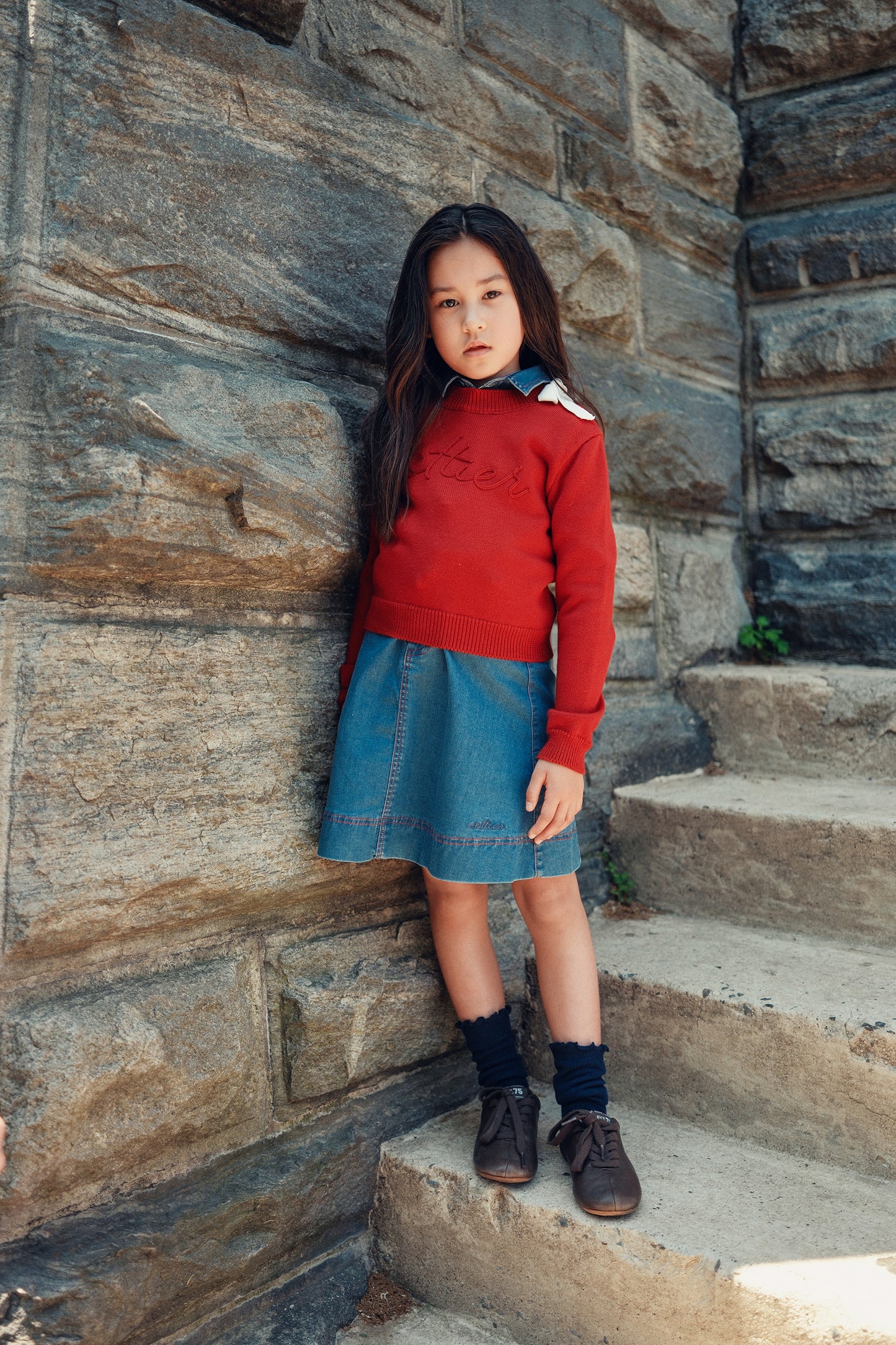 COTTIER RUBY BOW DETAIL KNIT SWEATER
