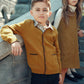 COTTIER MUSTARD/BLACK TRIM POCKET KNIT CARDIGAN