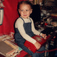 BACE COLLECTION BLUE DENIM PINSTRIPE OVERALLS