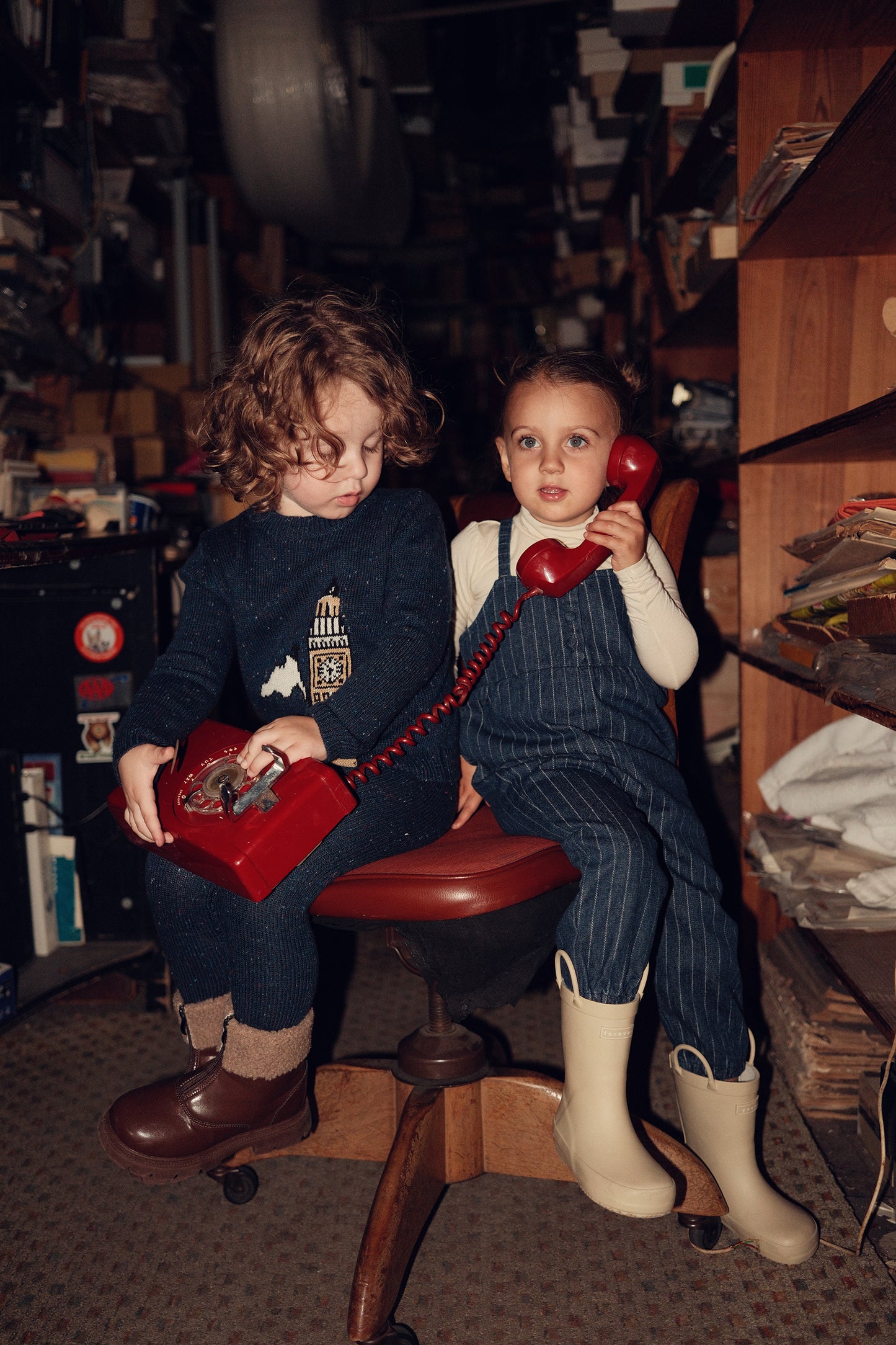 BACE COLLECTION BLUE DENIM PINSTRIPE OVERALLS