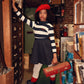 BACE COLLECTION NAVY STRIPE SWEATSHIRT DRESS