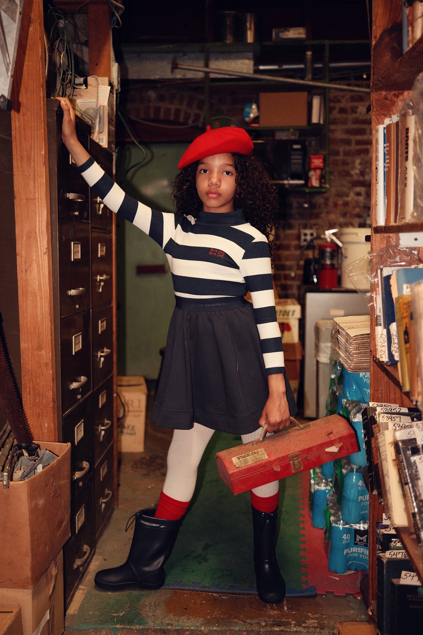 BACE COLLECTION NAVY STRIPE SWEATSHIRT DRESS