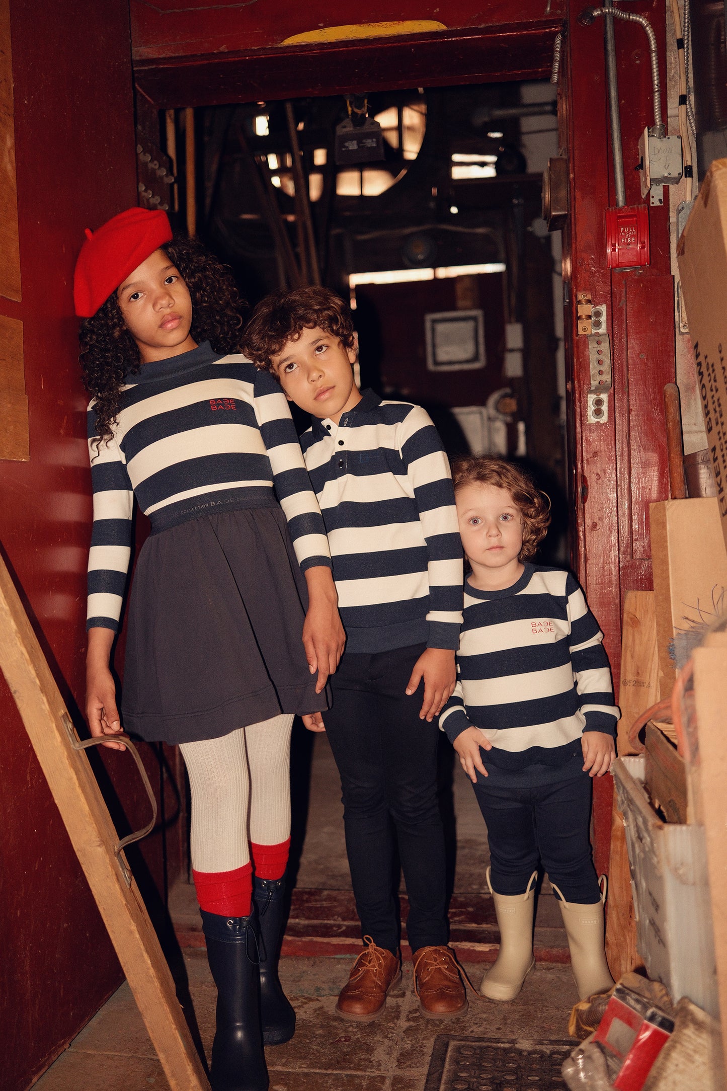 BACE COLLECTION NAVY STRIPE SWEATSHIRT SET