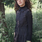 VALENTINA BLACK RHINESTONE COLLARED JUMPER
