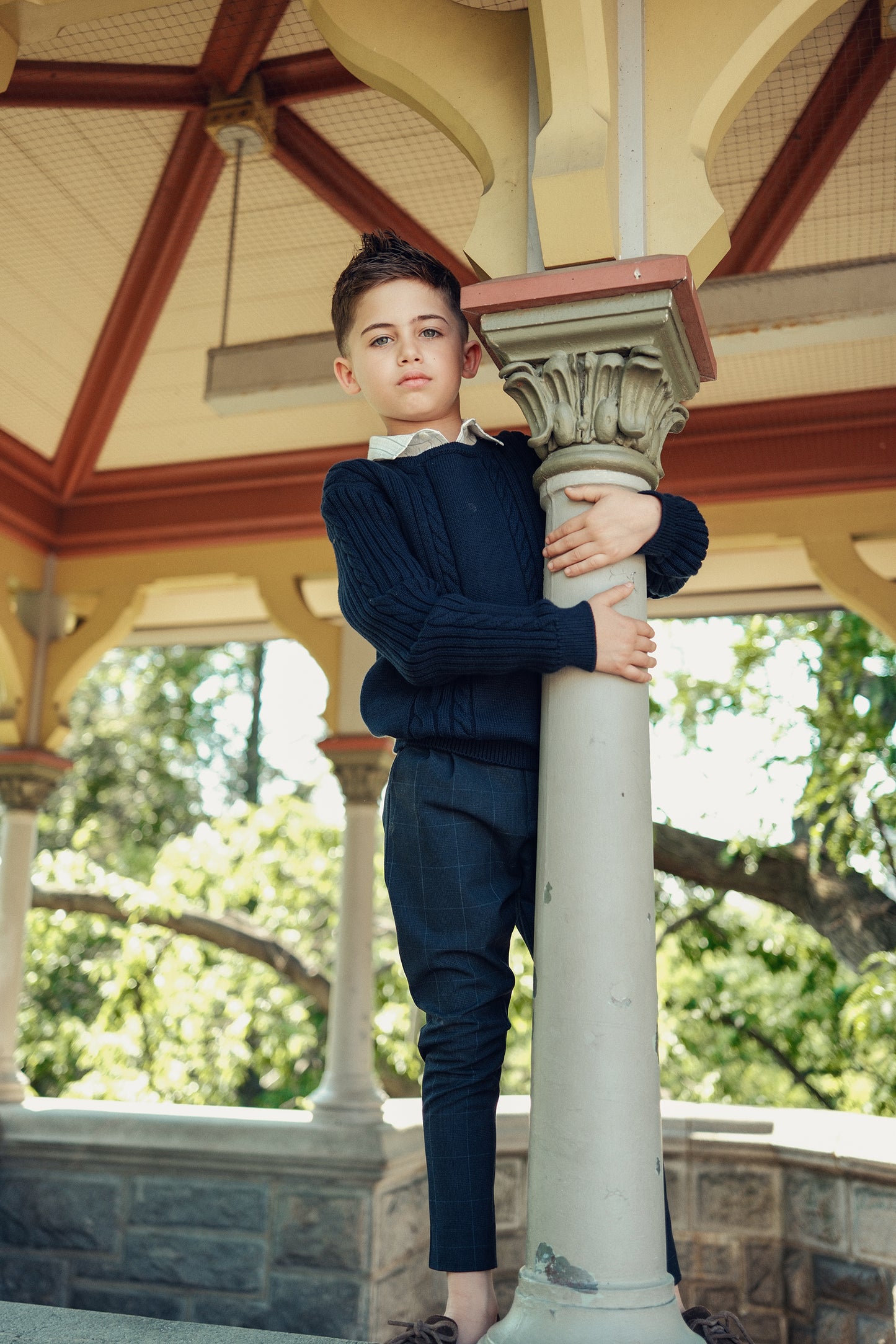 COTTIER NAVY SLIM STRETCH PANTS