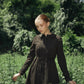VALENTINA BLACK VELVET RIBBON EYELET DRESS
