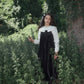 VALENTINA BLACK VELOUR BUBBLE HEM JUMPER