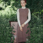 VALENTINA BURGUNDY WOOL SEAM DETAILED DRESS