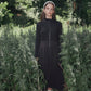 VALENTINA BLACK DENIM/SWEATSHIRT ZIPPER DRESS