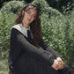VALENTINA BLACK KNIT EYELET JUMPER SET