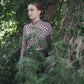 VALENTINA PURPLE PRINT COTTON TURTLENECK