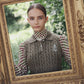 VALENTINA GREEN TINY CHECKED KNIT TURTLENECK