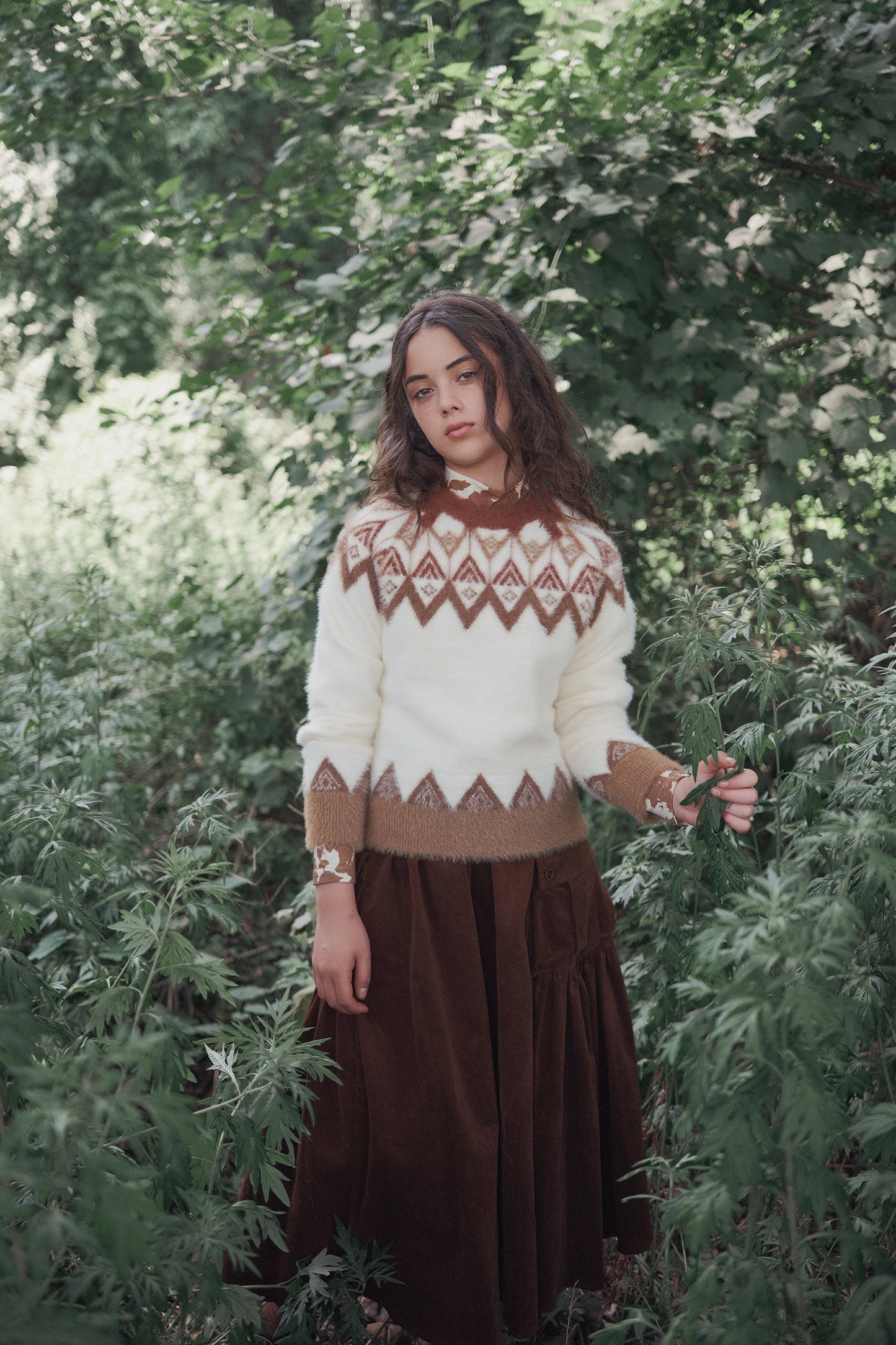 VALENTINA IVORY MOHAIR FAIR ISLE SWEATER