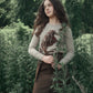 VALENTINA BEIGE FRINGE HORSE EMBROIDERED SWEATER