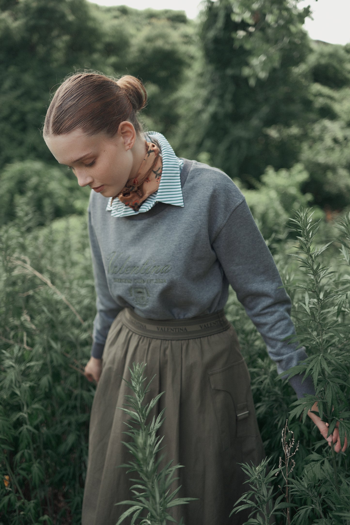 VALENTINA GREEN CANVAS CARGO SKIRT