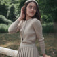 VALENTINA GOLD METALLIC BUTTON DOWN CARDIGAN