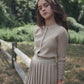 VALENTINA GOLD METALLIC PLEATED KNIT SKIRT