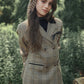 VALENTINA BROWN PLAID POCKET BLAZER
