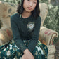 VALENTINA GREEN PAINTED CABLE KNIT CARDIGAN