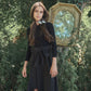 VALENTINA BLACK TAFFETA WRAP DRESS