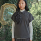 VALENTINA BROWN FLOWER DETAIL SHOULDER VEST